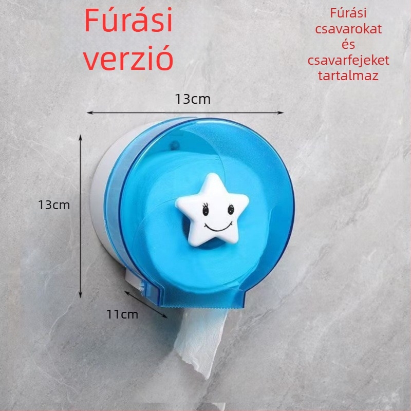Fali WC-papírtartó doboz nagy tekercshez, vízálló műanyag, modell 4, 4 darabos készlet, kereskedelmi fürdőszobákhoz