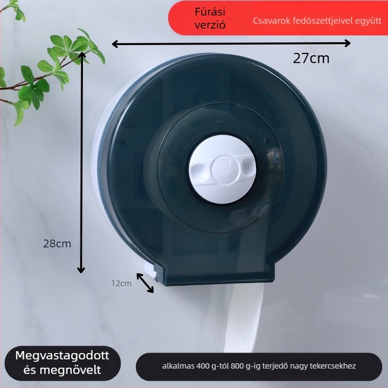 Fali WC-papírtartó doboz nagy tekercshez, vízálló műanyag, modell 4, 4 darabos készlet, kereskedelmi fürdőszobákhoz