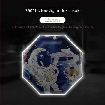 Háromrészes gyerekeknek szóló esernyő anti-rebound, nano hidrofób anyag, 12 bordázat váz szilikonból, alumínium nyél