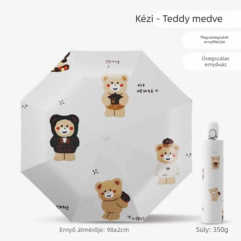 Háromrészes gyerekeknek szóló esernyő anti-rebound, nano hidrofób anyag, 12 bordázat váz szilikonból, alumínium nyél