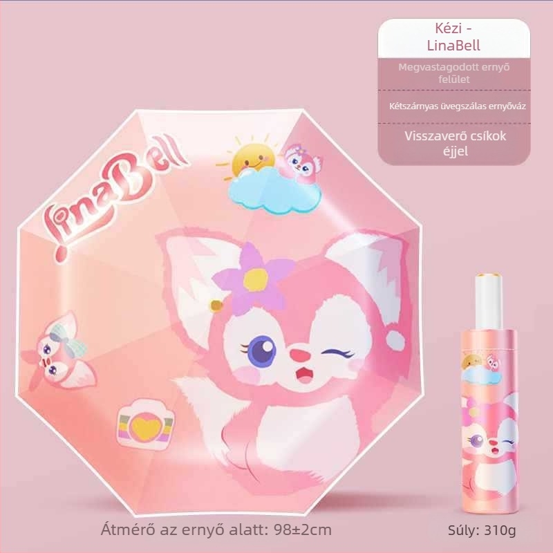 Háromrészes gyerekeknek szóló esernyő anti-rebound, nano hidrofób anyag, 12 bordázat váz szilikonból, alumínium nyél