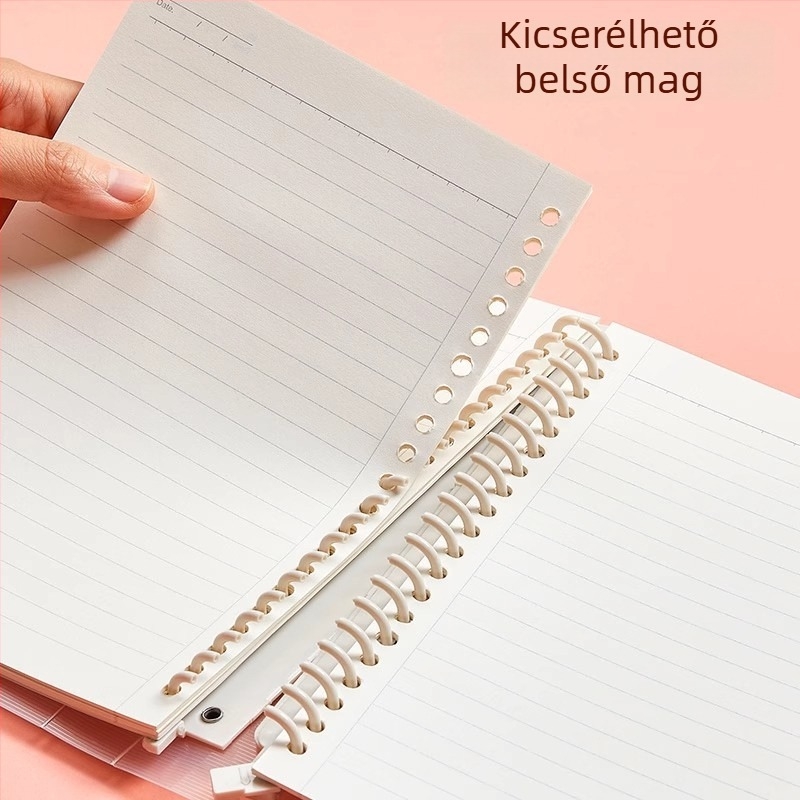 Binder kötésű notesz, levehető lapokkal, osztókkal, PP műanyag tok, 80 g nyersfa rostos papír