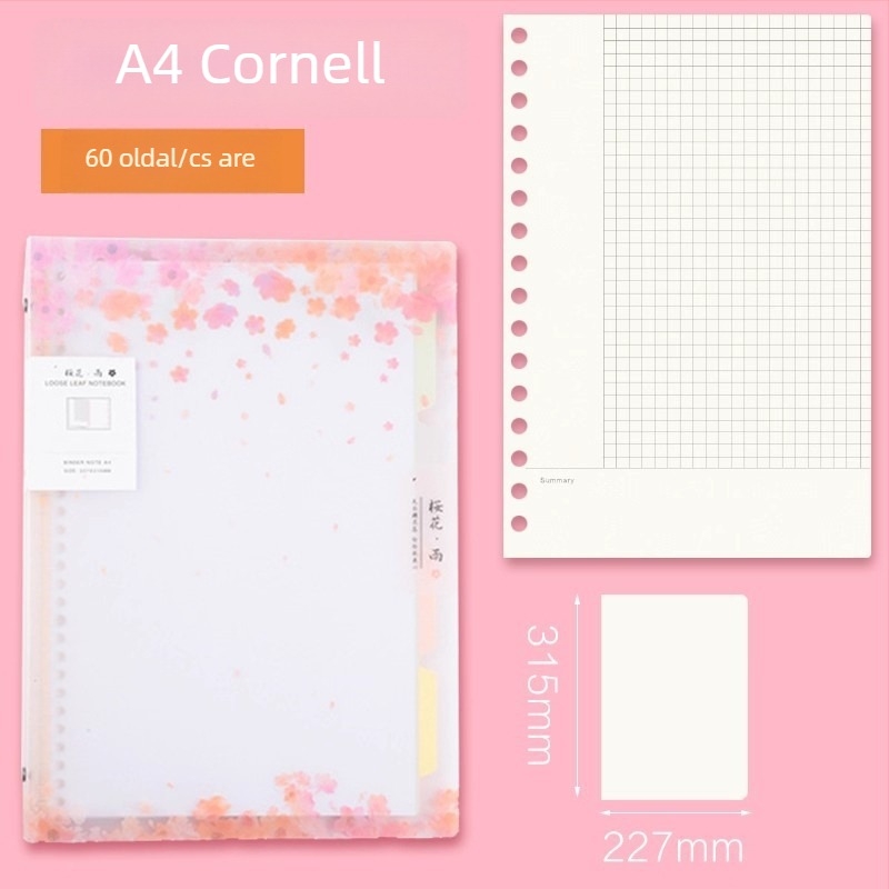 Binder kötésű notesz, levehető lapokkal, osztókkal, PP műanyag tok, 80 g nyersfa rostos papír