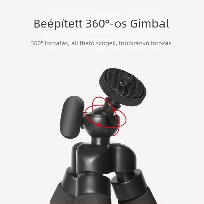 Rugalmas telefontrípóddal Bluetooth távirányítóval, rezgéscsillapítás, asztali tartó szelfihez és élő közvetítéshez