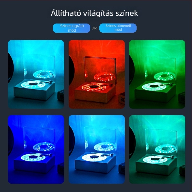 Bluetooth mini hangszóró csillagos égbolt vetítővel és beépített akkumulátorral (Bluetooth 5.0, 5W, 2000–4000mAh, 100Hz–20kHz, SNR ≥70dB)