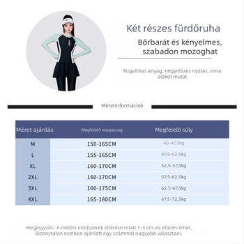 Női háromrészes hosszú ujjú fürdőruha mellkas párnával, poliészter anyag (84%), poliészter bélés