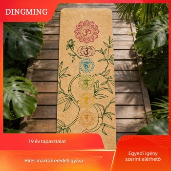 Jógaszőnyeg parafa-gumi, dupla oldali csúszásgátló felület, környezetbarát, 3 kg, vastagság 4/5/6 mm