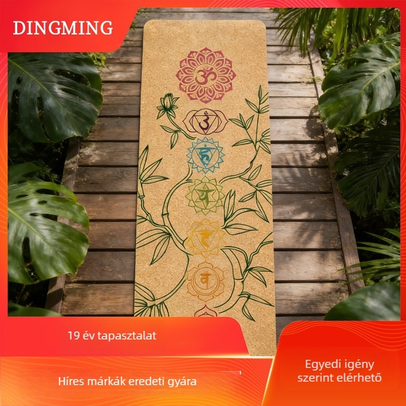 Jógaszőnyeg parafa-gumi, dupla oldali csúszásgátló felület, környezetbarát, 3 kg, vastagság 4/5/6 mm