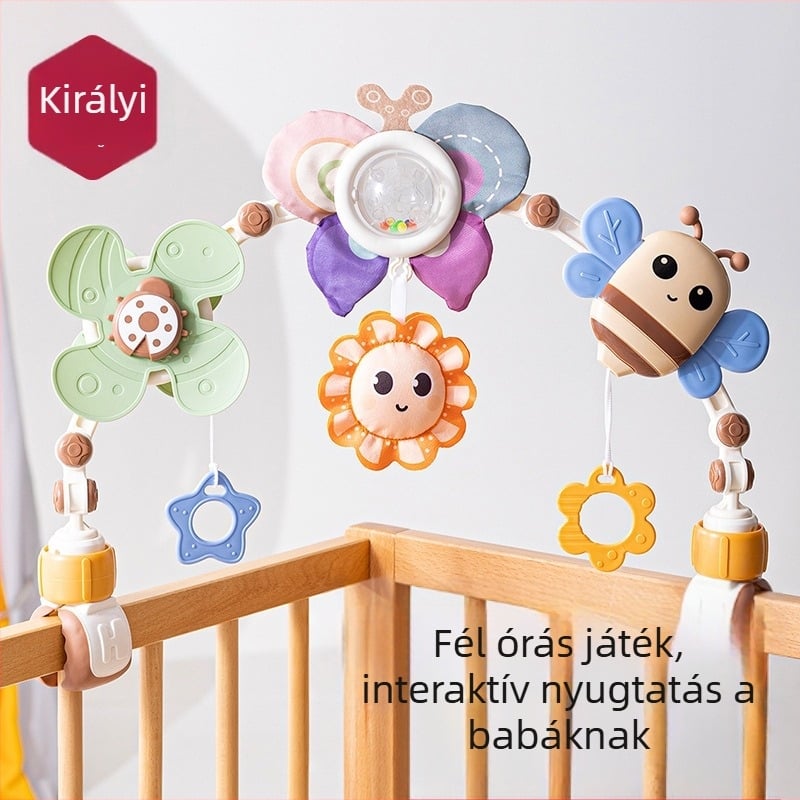 Emperor függő bölcső csengő — Műanyag oktató játék 0–3 éves babák számára, támogatja érzelmi, vizuális és szellemi fejlődést, kéz-szem koordináció