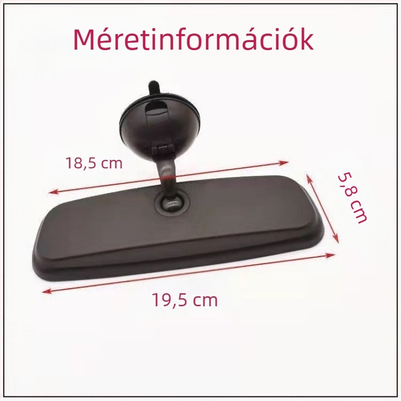 Hátsó tükör szívóval rögzíthető belső használatra, triciklikkel, négykerekűekkel és furgonokkal kompatibilis, tolatási segéd