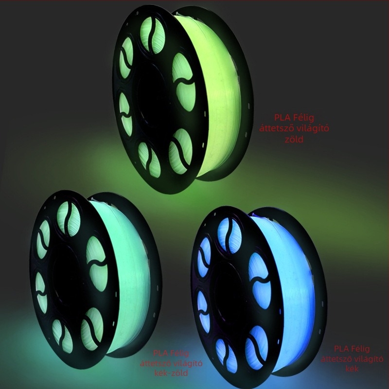 Fénylő PLA filament, kör keresztmetszet, 330 m hosszú, 3D nyomtatáshoz