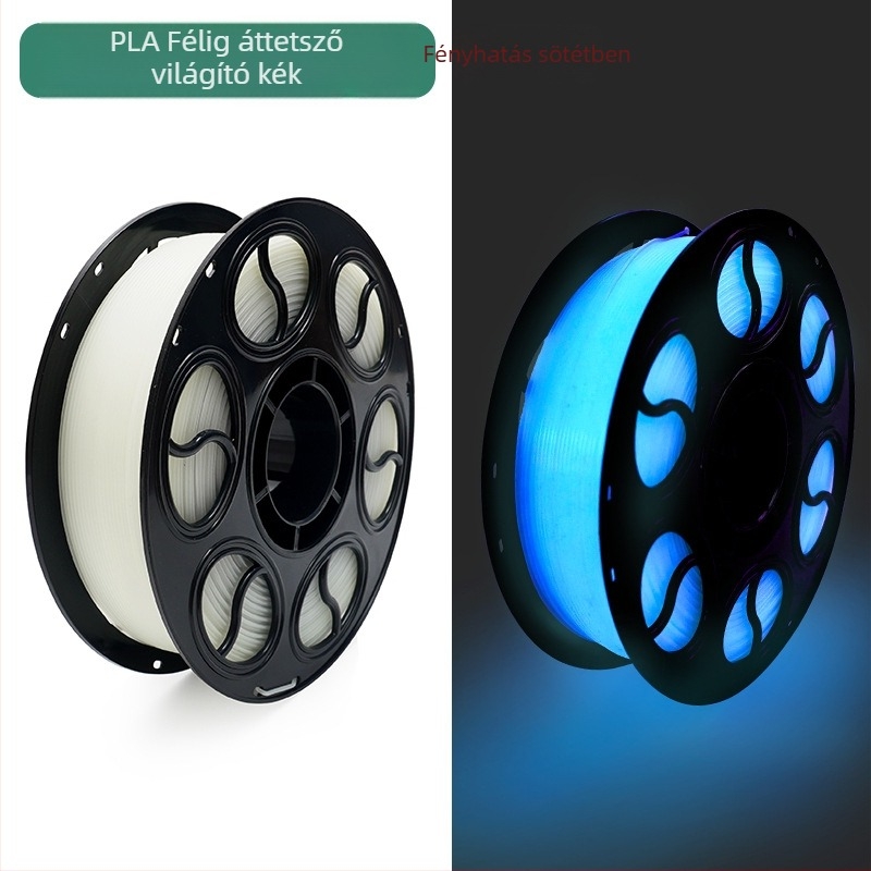 Fénylő PLA filament, kör keresztmetszet, 330 m hosszú, 3D nyomtatáshoz
