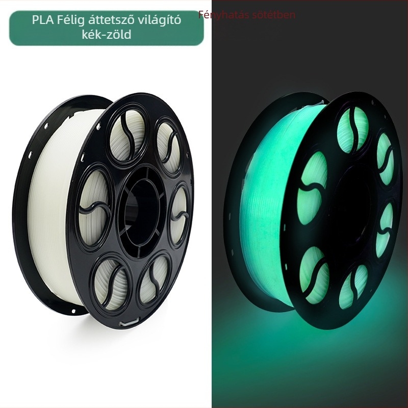 Fénylő PLA filament, kör keresztmetszet, 330 m hosszú, 3D nyomtatáshoz