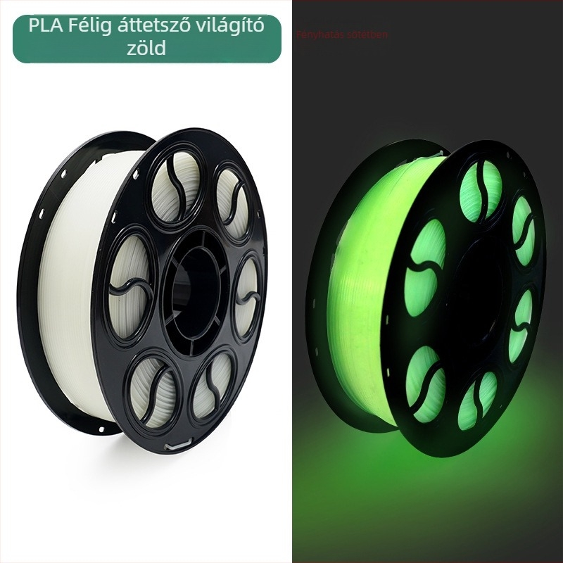 Fénylő PLA filament, kör keresztmetszet, 330 m hosszú, 3D nyomtatáshoz