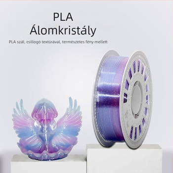 PLA filament 3D nyomtatáshoz — selymes kristályos felület, kétszínű gradiens, nagy szívósság, kör keresztmetszet