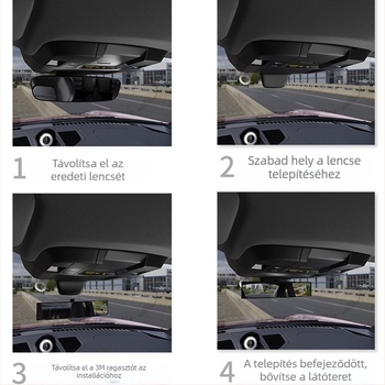 Autó belső visszapillantó tükör AC-1400, ABS, univerzális típus, többirányú állítás, súly 219 g