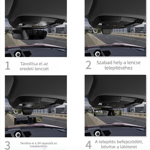 Autó belső visszapillantó tükör AC-1400, ABS, univerzális típus, többirányú állítás, súly 219 g