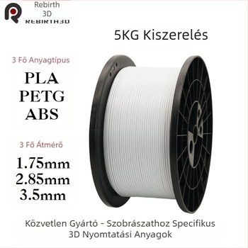 PLA PETG ABS 3D nyomtatási filament a szobrokhoz, átmérő 1.75/2.85/3.5 mm, 3 kg
