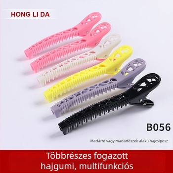 Honglida felosztó hajcsipesz, fogazott rész, típus Shark clip, műanyag gyanta, kézzel készített