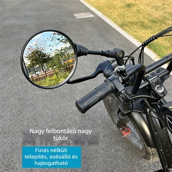 Összecsukható hátsó tükör terepjárókhoz - kör alakú tükör, fém váz, műanyag ház, furat nélküli szerelés, univerzális