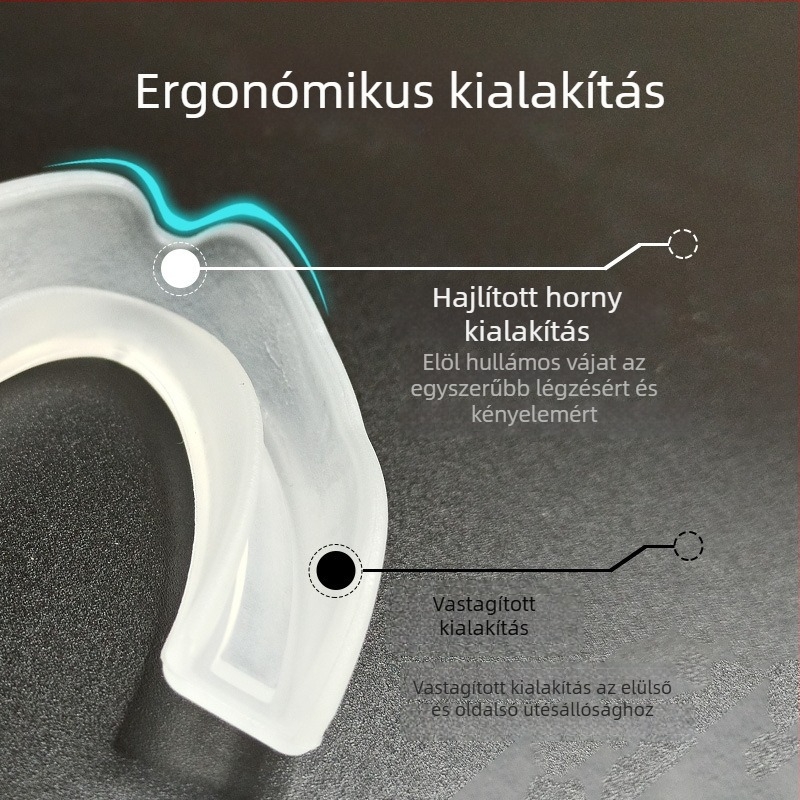 Taekwondo és harcművészetek szájvédő, hőre formálható, könnyű súly 0,02, alkalmas felnőtteknek és gyerekeknek