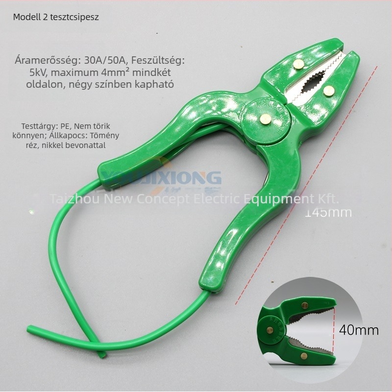 ZCQ típusú áramkörmérő fogó elektromos teszthez, 30/50/100 A, krokodil kapcsok, nagyfeszültség-teszt