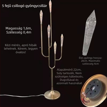 Akrilból készült mennyezeti függőlámpa esküvői dekorációhoz, 220V, modell: Ceiling String Lamp