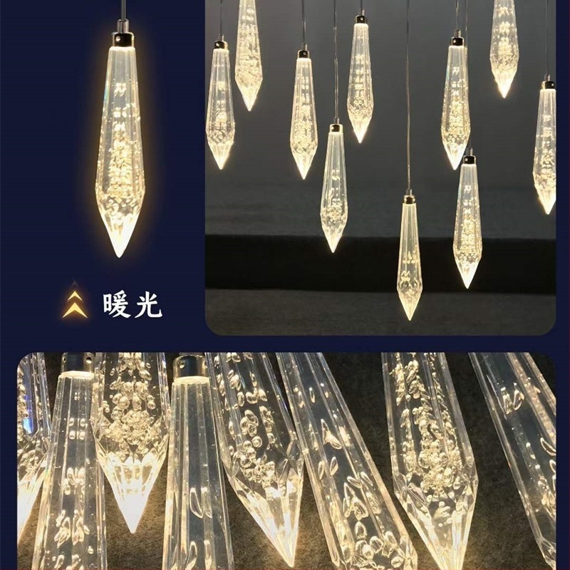 Akrilból készült mennyezeti függőlámpa esküvői dekorációhoz, 220V, modell: Ceiling String Lamp