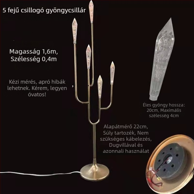 Akrilból készült mennyezeti függőlámpa esküvői dekorációhoz, 220V, modell: Ceiling String Lamp
