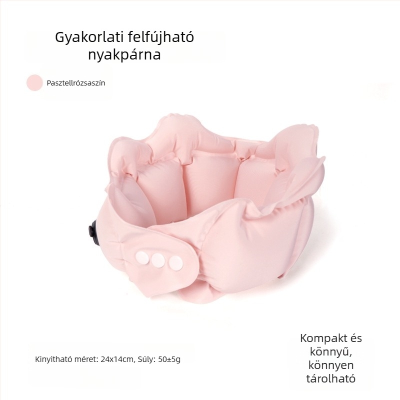Felfújható U-alakú nyakpárna Ice Silk bevonattal, levegővel töltve, utazásokhoz, nyaki támasz