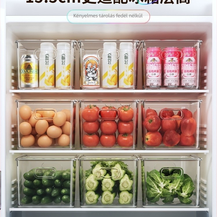 Áttetsző hűtőszekrény tároló doboz gyümölcsök és zöldségek számára, tojás tároló, importált, selyemvirág anyag, logó nélkül