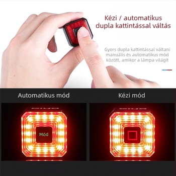 GIYO kerékpáros intelligens féklámpa USB töltéssel, nagy fényerejű LED, figyelmeztető fény, MTB és országúti kerékpárokhoz