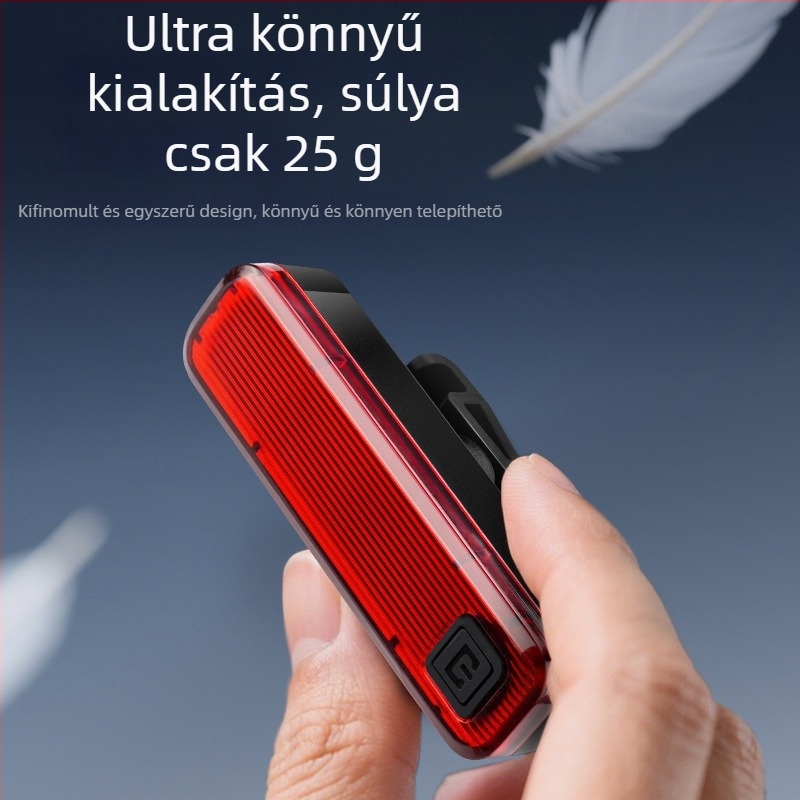 BTL08 Kerékpár hátsó lámpa – újratölthető, éjszakai tekeréshez, kompatibilis MTB- és országúti kerékpárokkal, Divine Fire