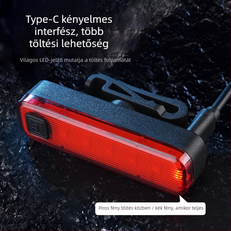 BTL08 Kerékpár hátsó lámpa – újratölthető, éjszakai tekeréshez, kompatibilis MTB- és országúti kerékpárokkal, Divine Fire
