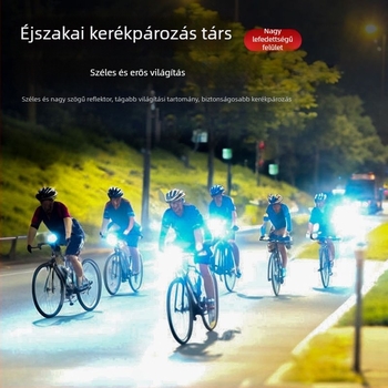 Kerékpár elülső világítás éjszakai tekeréshez, kétfunkciós, vízálló, ultranagy fényerő LED, csatos rögzítés