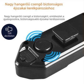 Kerékpár világítás távirányítóval és balra/jobbra jelzőkkel, USB-töltésű LED hátsó lámpa, vízálló, kürttel