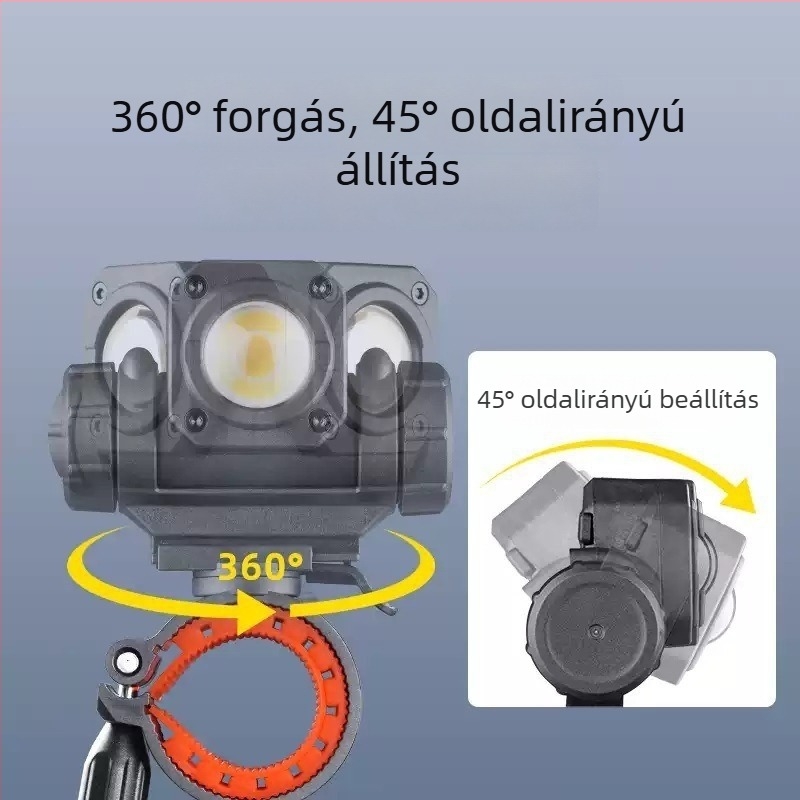 Kvdi mountain bike elülső lámpa, nagy fényerő, IPX4 vízálló, RA≥96 színvisszaadás, éjszakai kerékpározáshoz