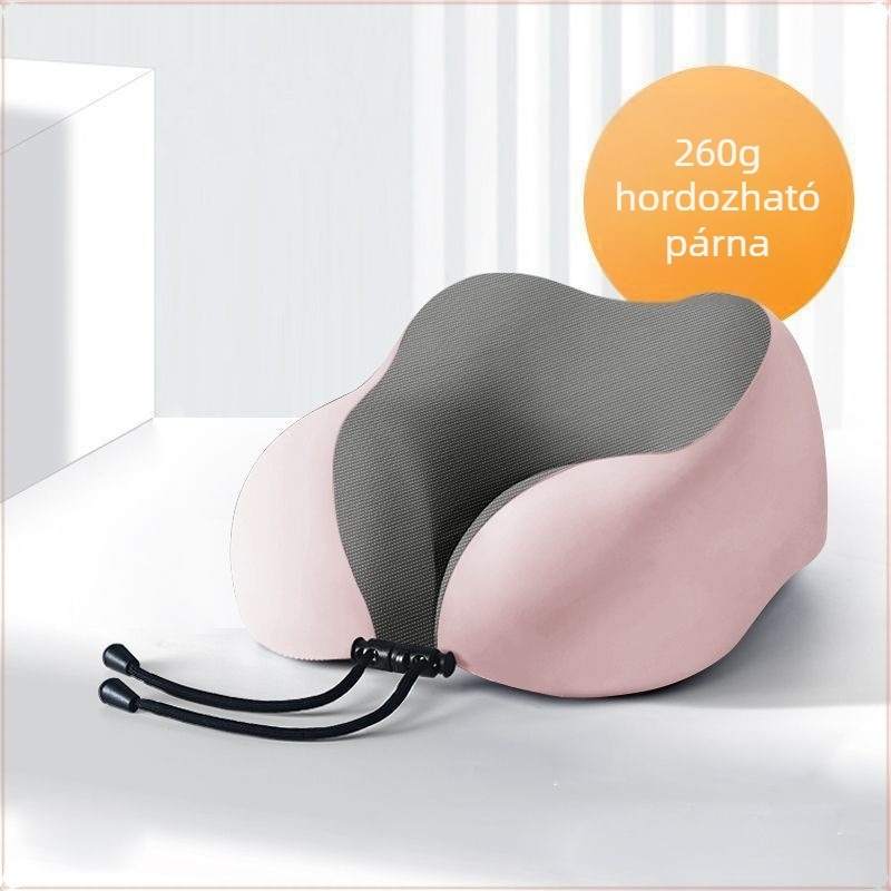 Hordozható memóriahabos U-alakú nyakpárna utazáshoz