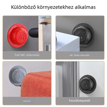 Ajtófogantyú ütközésvédő szilikon párna, gömb alakú, Típus A, 100 darabos csomag, ragasztónyom nélkül