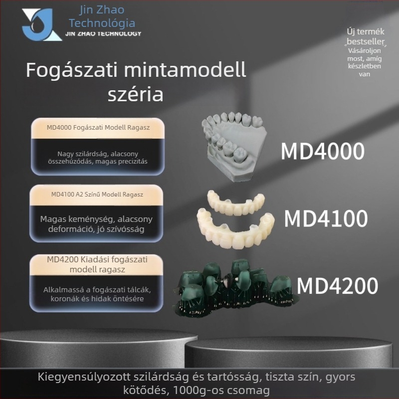 Jin Chao fénykötő fogászati modell 3D nyomtatáshoz használt gyanta, ortodontikus sorozat, felbontás 0,05 mm, LCD 405 nm