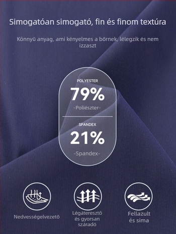 Uniszex sportos nadrág egyenes szabású, gyorsan száradó, középmagas derekú elasztikus övvel; poliészter-alapú keverék, magas rugalmasság.