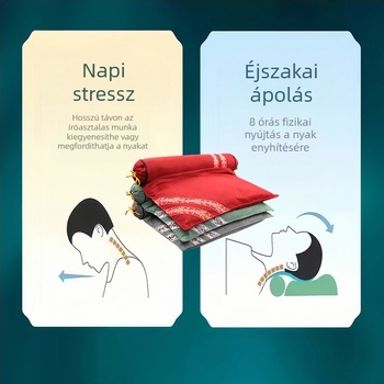 Hongzhaotang Mugwort egyrészes nyakpárna felfújható meleg tömörítéssel, U‑formájú hengeres nyakpárna, pamut és len