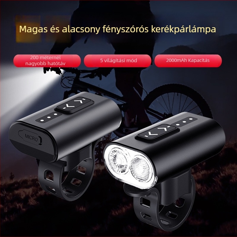 MANGEL EYES Mountain bike kerékpár lámpa — magas és alacsony fénysugár, USB töltés, nagy fényerő