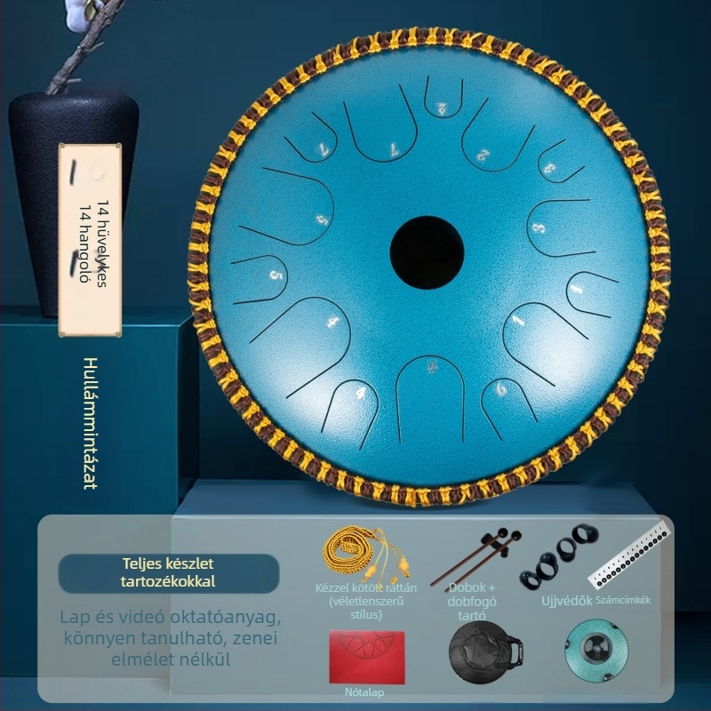 Lotusz Eterikus Acélnyelvű Ütőhangszer – 13 hangnem és 14 hangnem, kezdőknek, professzionális színvonalú kézi dob