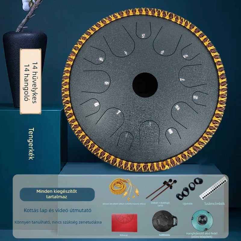 Lotusz Eterikus Acélnyelvű Ütőhangszer – 13 hangnem és 14 hangnem, kezdőknek, professzionális színvonalú kézi dob