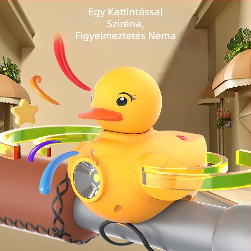 Kerékpár éjszakai világítása kacsa motívummal, kürt és gyermekcsengő – Light year márka, nem importált