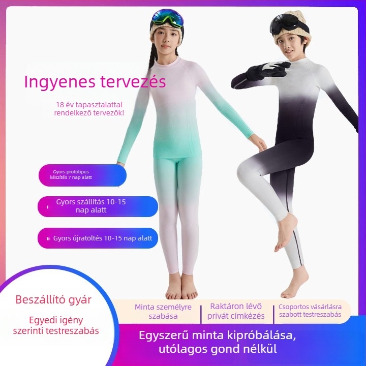 Gyerek sí gyorsan száradó overál, egy darabos elastikus body, poliészter, uniszex, téli, tavaszi és őszi időszakokra