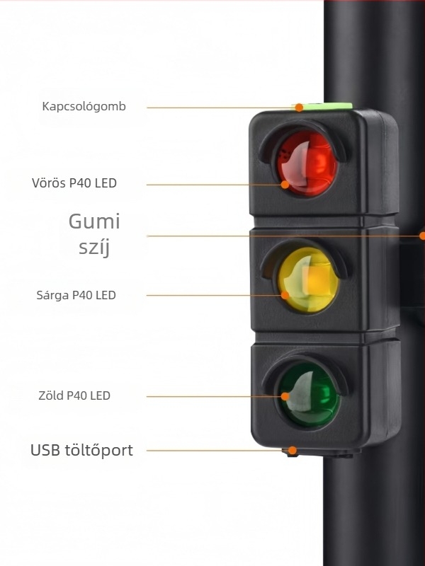 Kerékpár hátsó lámpa LED-del éjszakai tekerésre figyelmeztető fény, kód S-074