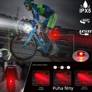 GAZZI MTB kerékpár elsőfénye, 1200 lumen, osztott kialakítás, újratölthető, alumínium ötvözet test, IPX4 vízálló