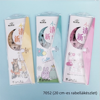 4 részes átlátszó műanyag vonalzó készlet karikatúra dizájnnal általános iskolások számára